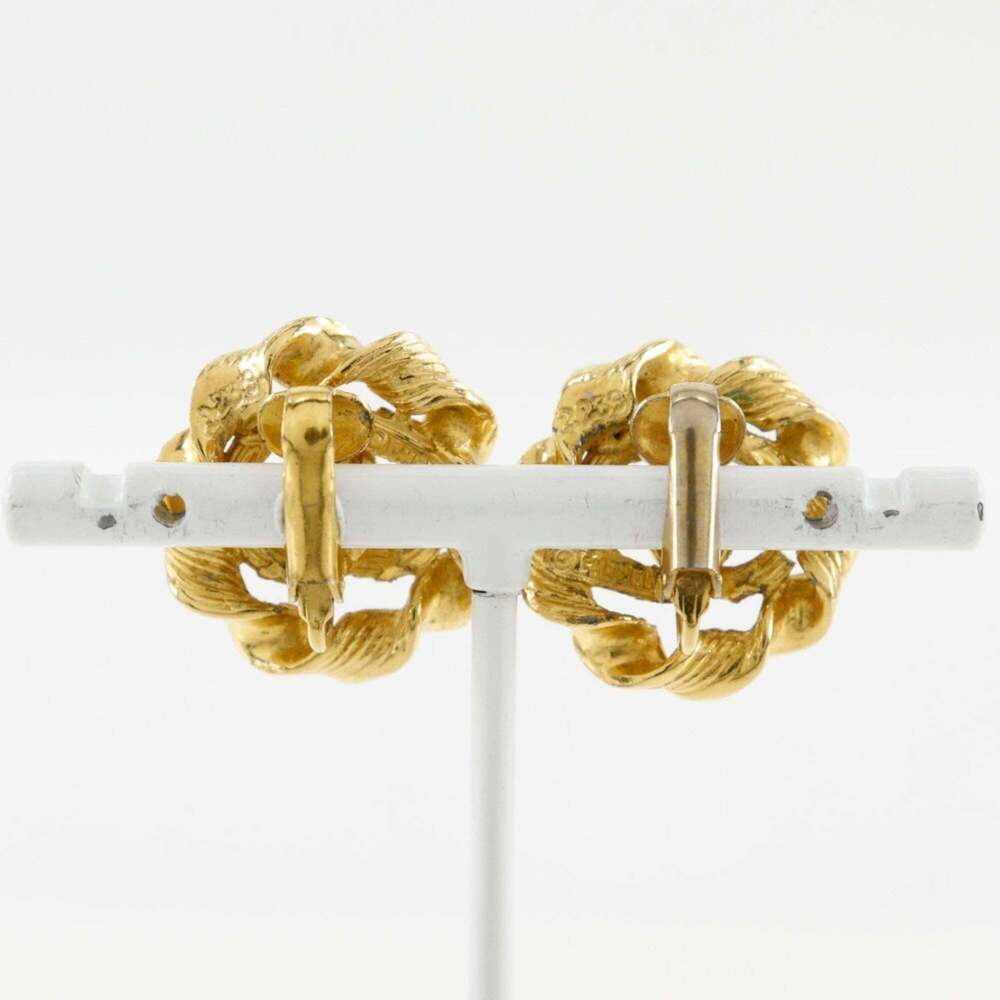 CHANEL Authentic Gold Logo Earrings - Picture 3 of 10